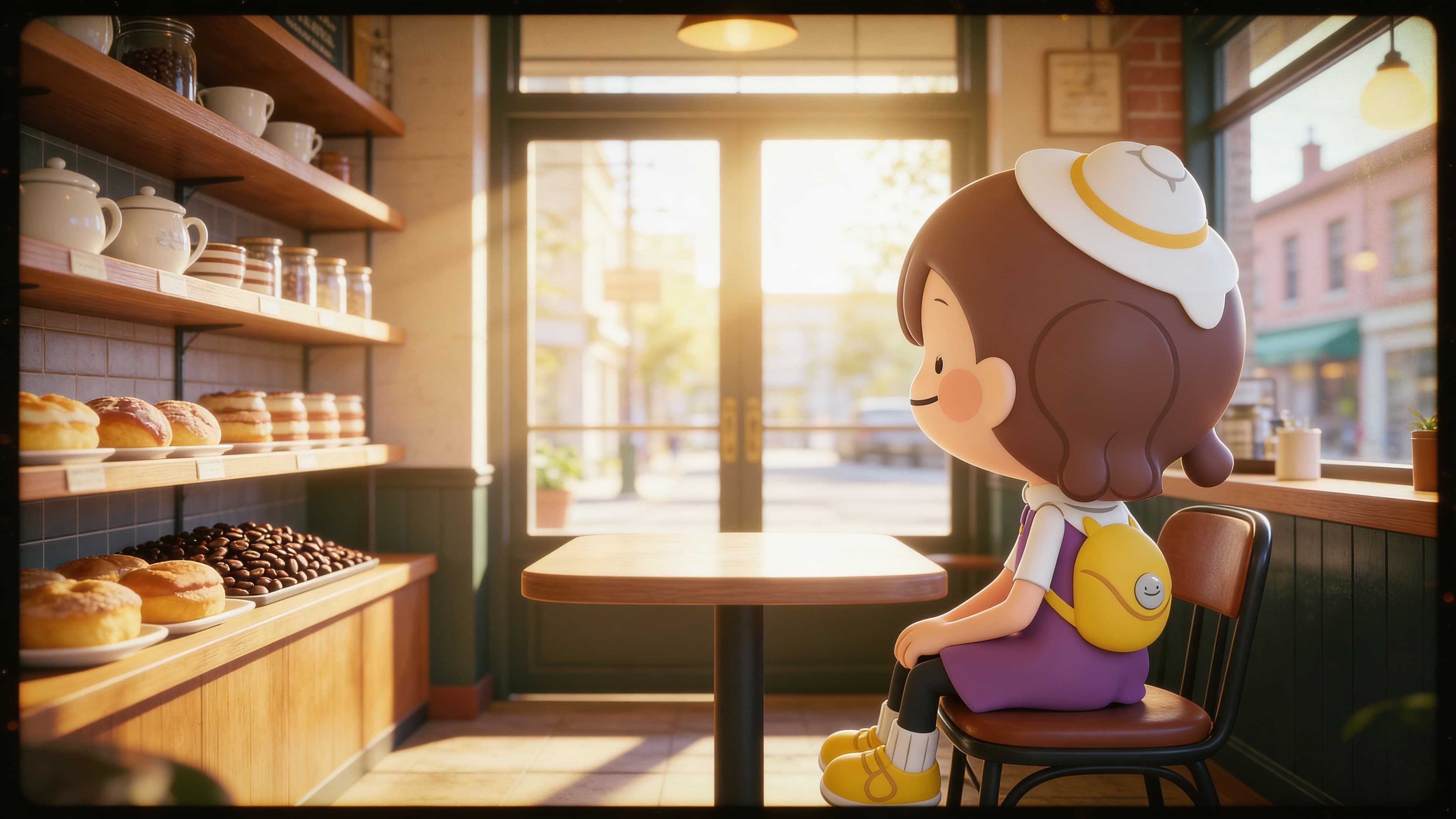 Trainer Girl at the Cafe