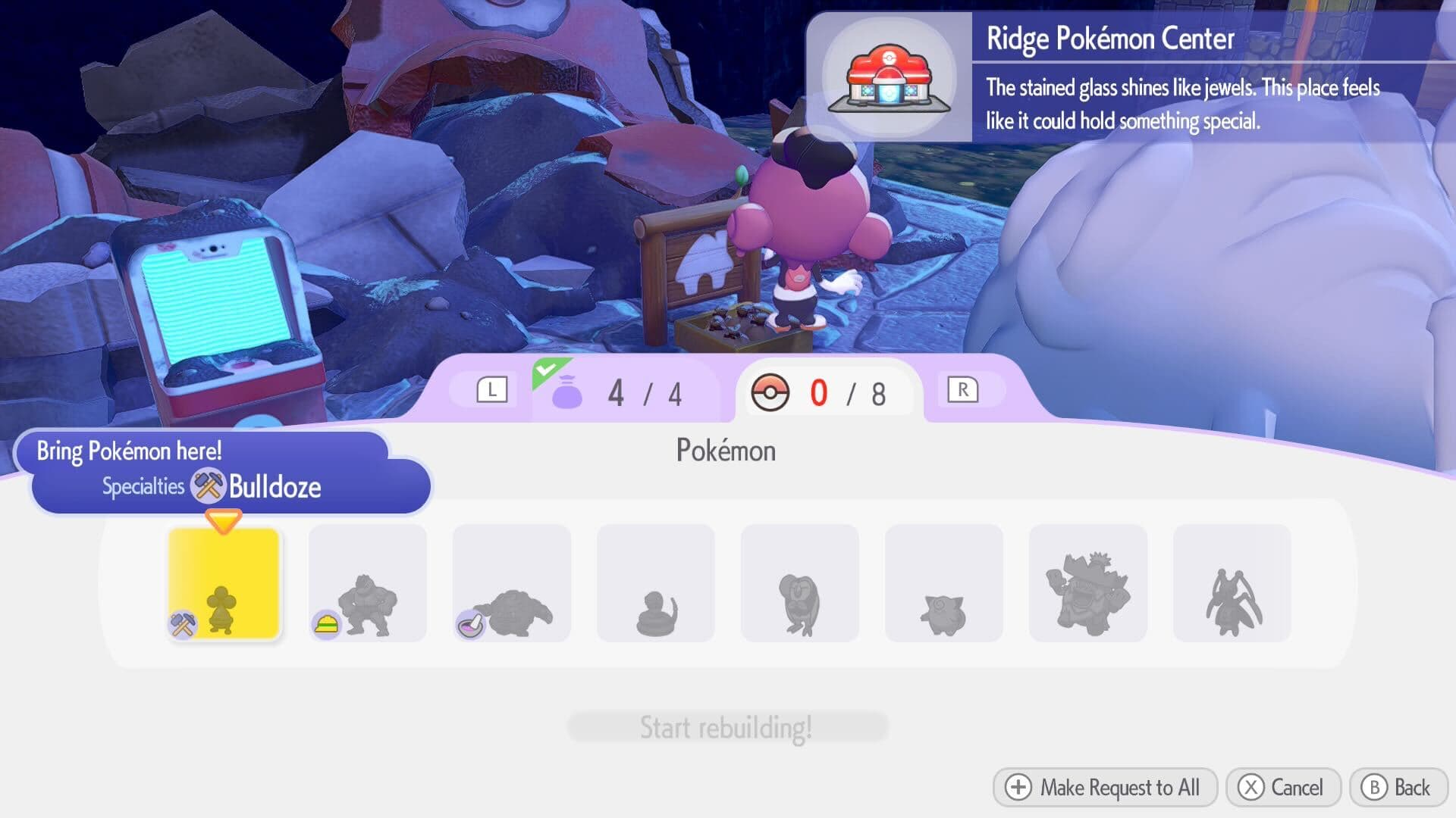 Squirtle and Goomy sleeping together in a bed in Pokemon Pokopia