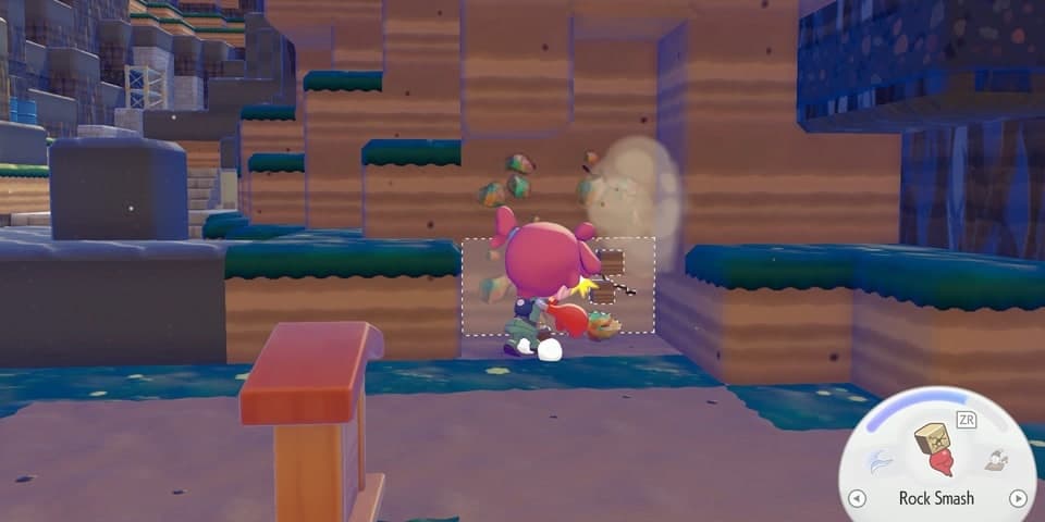 Pokemon Pokopia rock smash targeting